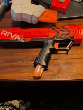 Hasbro RIVAL Red and Black Foam Dart Blaster with Orange Accents